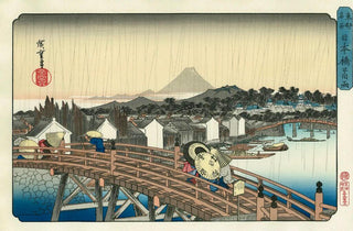 White rain at Nihonbashi, After 1833-Utagawa Hiroshige (Andō Hiroshige)-Pinto Gallery