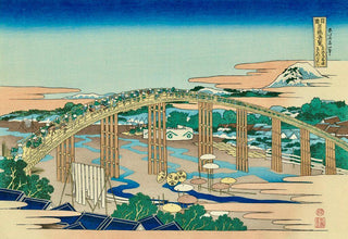 Yahagi Bridge at Okazaki on Tokaido Road, After 1833-Katsushika Hokusai-Pinto Gallery