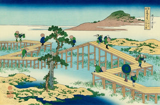 Yatsu-hashi Bridge in Mikawa Province, After 1833-Katsushika Hokusai-Pinto Gallery
