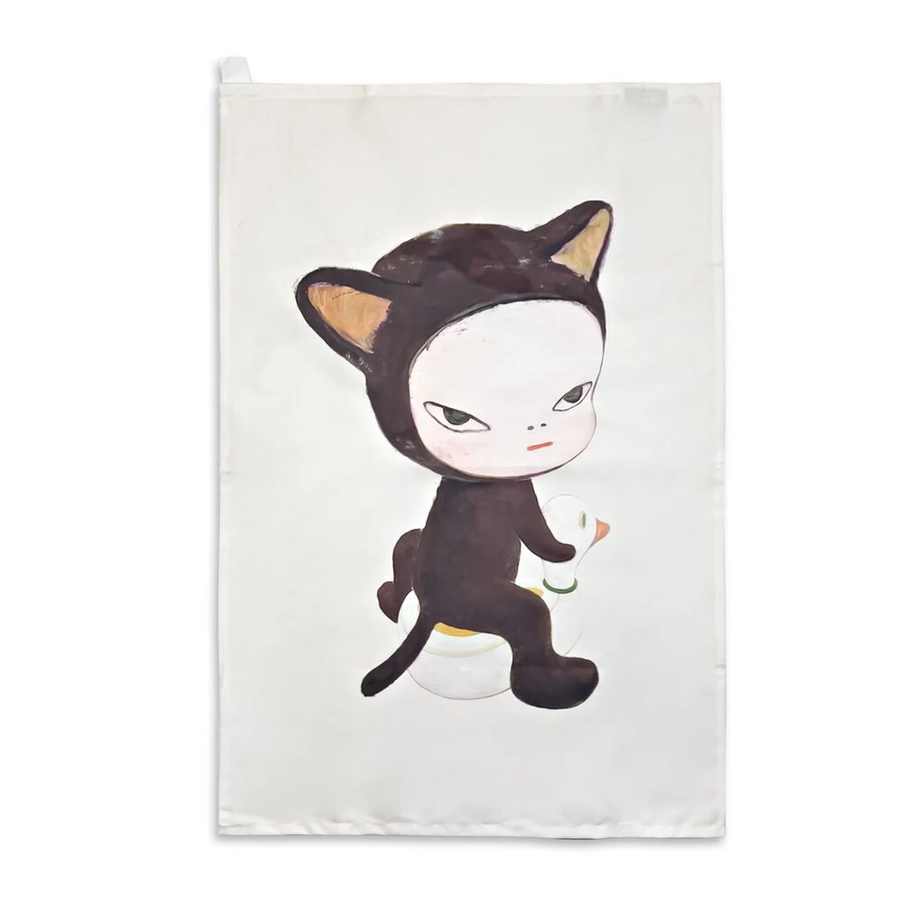 Yoshitomo Nara - Harmless Kitty Tea Towel, 2025 - Pinto Gallery