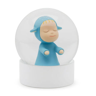 Yoshitomo Nara - Little Wanderer Snow Globe (Blue), 2025 - Pinto Gallery