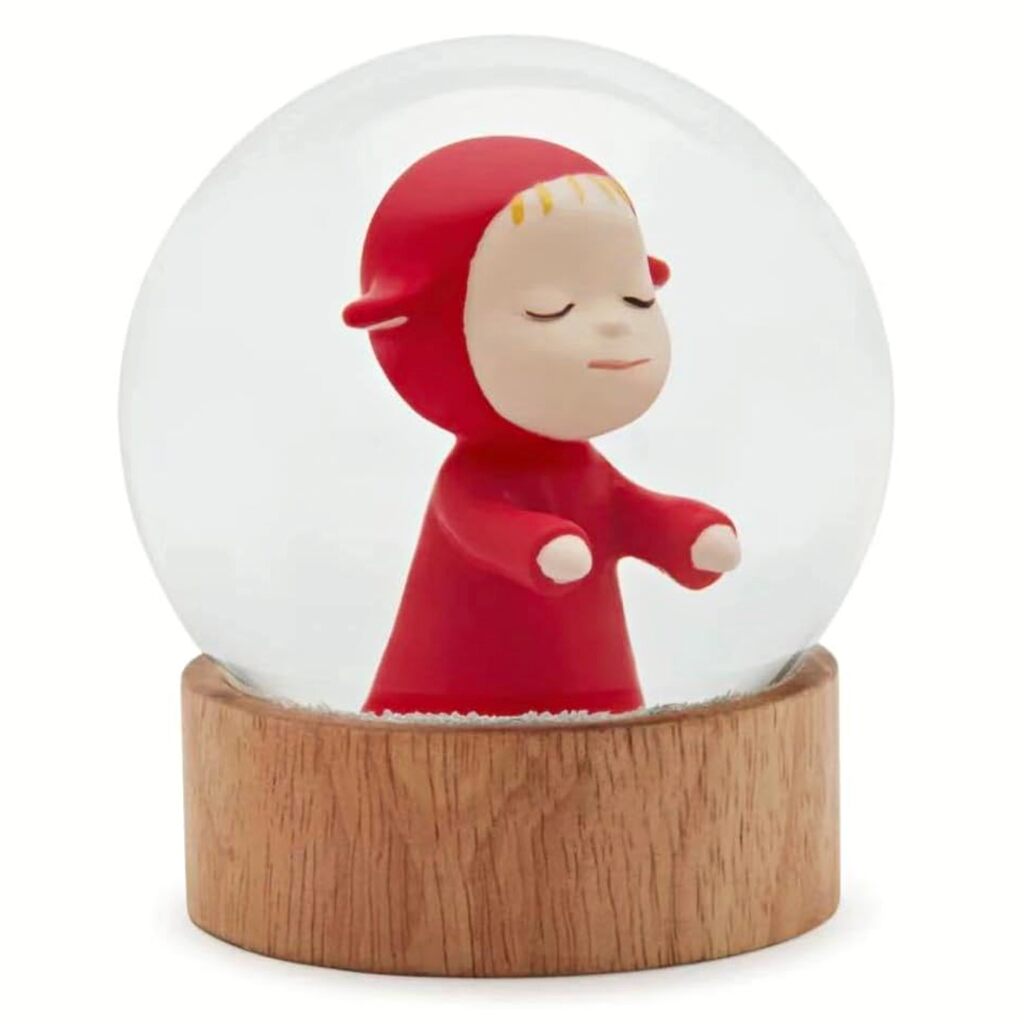 Yoshitomo Nara - Little Wanderer Snow Globe (Red), 2023 - Pinto Gallery