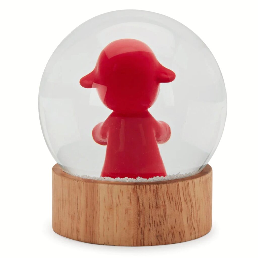 Yoshitomo Nara - Little Wanderer Snow Globe (Red), 2023 - Pinto Gallery