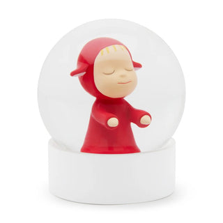 Yoshitomo Nara - Little Wanderer Snow Globe (Red), 2025 - Pinto Gallery