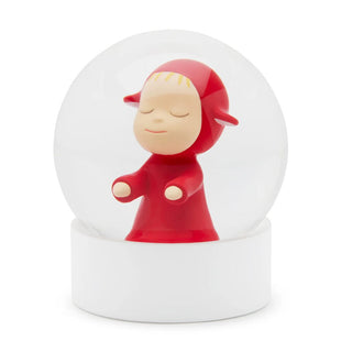 Yoshitomo Nara - Little Wanderer Snow Globe (Red), 2025 - Pinto Gallery
