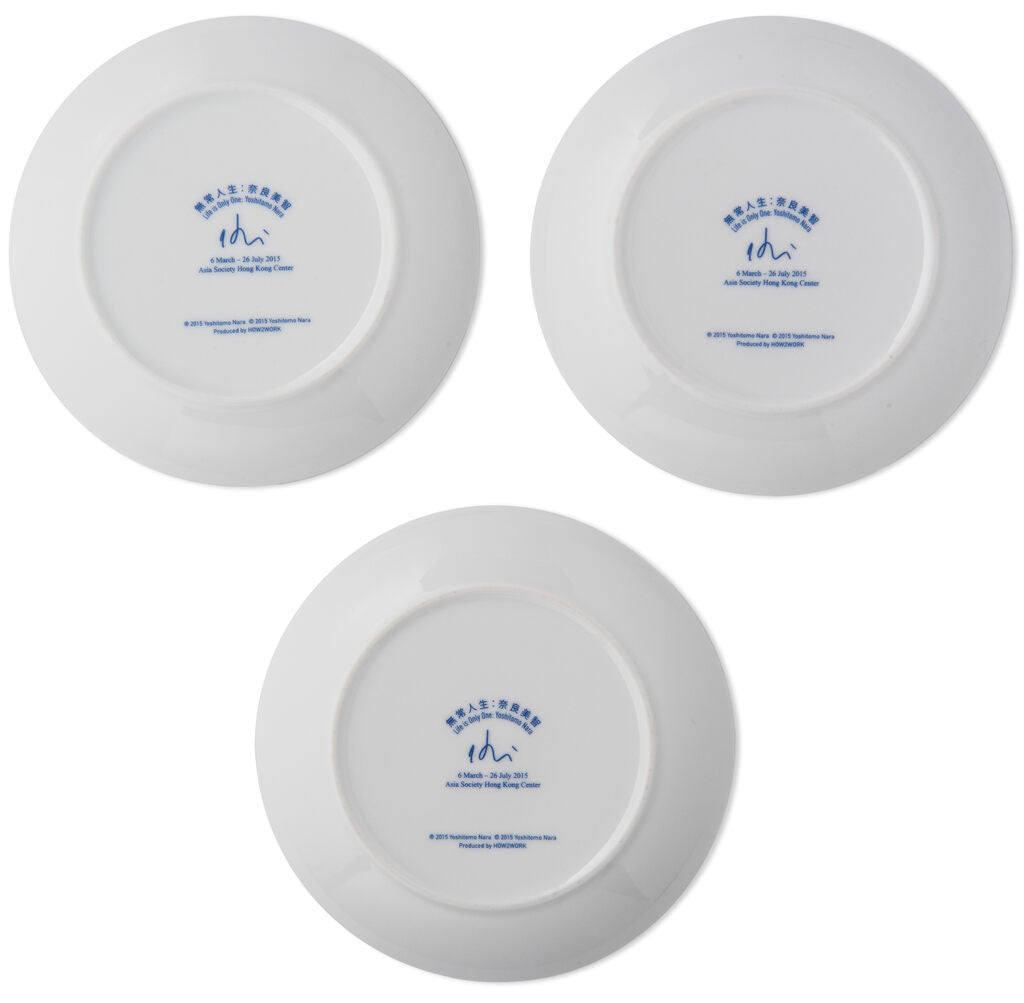 Yoshitomo Nara - Life is Only One (Set of 3 plates), 2015 - Pinto Gallery