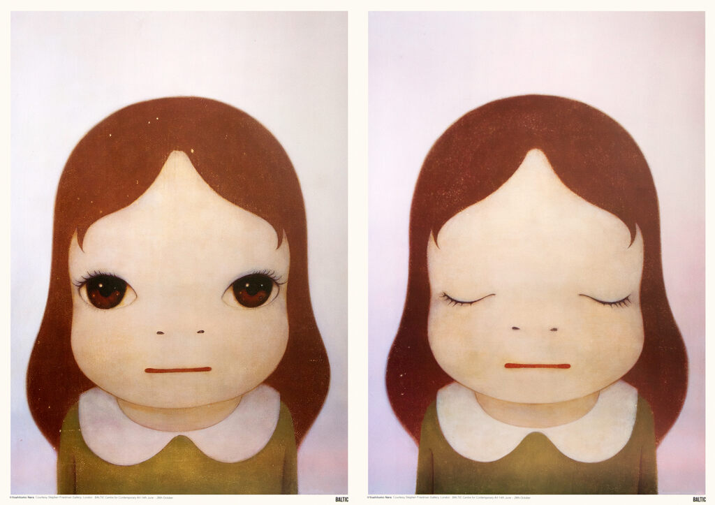 Yoshitomo Nara - Cosmic Girl, Eyes Open & Eyes Closed (set of 2), 2008 - Pinto Gallery