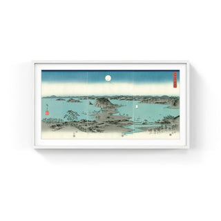 Full Moon at Kanazawa in Musashi Province (triptych), After 1857-Utagawa Hiroshige (Andō Hiroshige)-Pinto Gallery
