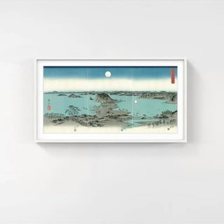 Full Moon at Kanazawa in Musashi Province (triptych), After 1857-Utagawa Hiroshige (Andō Hiroshige)-Pinto Gallery
