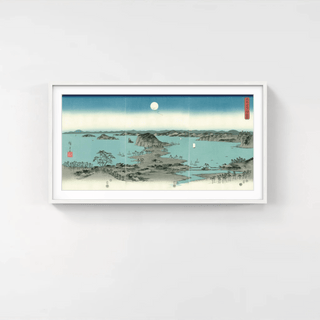 Full Moon at Kanazawa in Musashi Province (triptych), After 1857-Utagawa Hiroshige (Andō Hiroshige)-Pinto Gallery