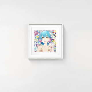 smile_02 Blue Hair, Pink Headphones w M.F, 2022-Takashi Murakami-Pinto Gallery