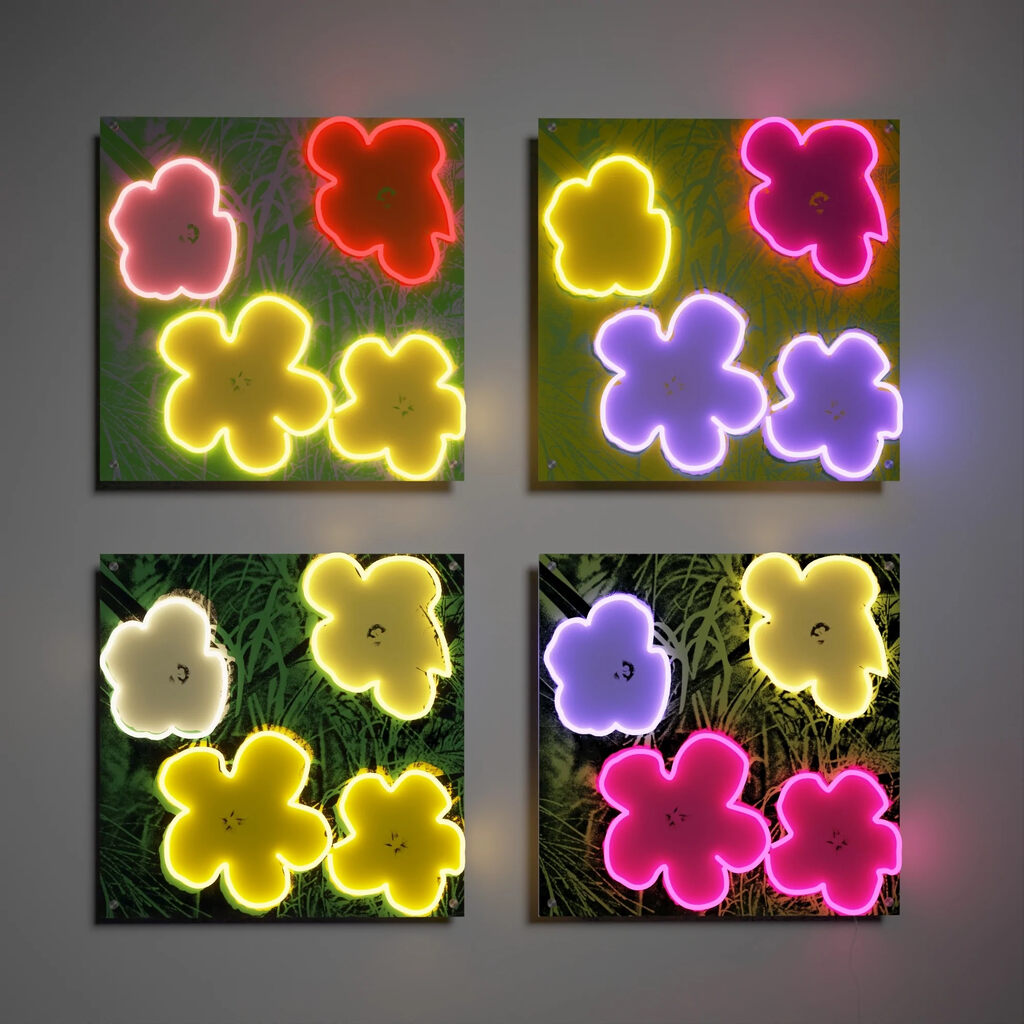 Andy Warhol - Flowers Deluxe LED Neon Sign (set of 4), 2022 - Pinto Gallery