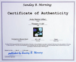 Flowers 11.64, 1967 printed later-Andy Warhol-Pinto Gallery