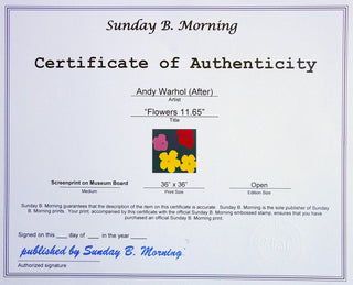 Flowers 11.65, 1967 printed later-Andy Warhol-Pinto Gallery