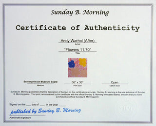 Flowers 11.70, 1967 printed later-Andy Warhol-Pinto Gallery