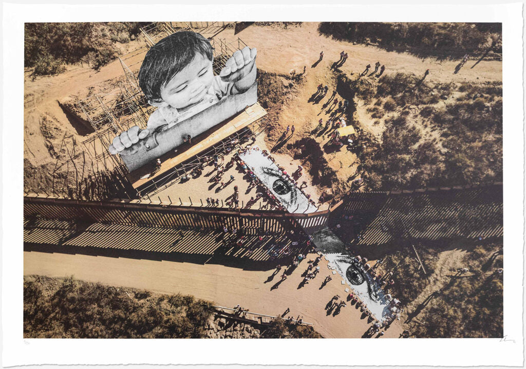 JR - Migrants, Mayra, Picnic Across the Border, General View, Tecate, Mexico - U.S.A., 2022 - Pinto Gallery