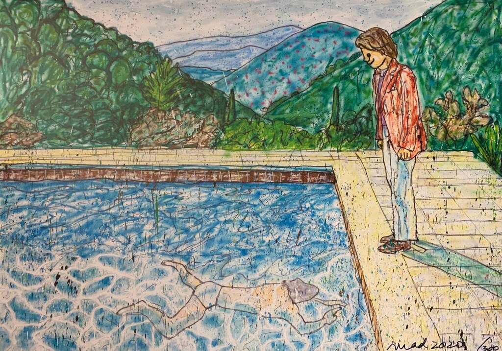 MADSAKI - Portrait of an Artist (Pool with Two Figures) Ⅱ (inspired by David Hockney), 2020 - Pinto Gallery