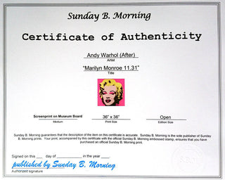 Marilyn Monroe 11.31, 1967 printed later-Andy Warhol-Pinto Gallery