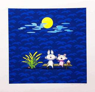 Snow, Moon, and Flower: Kaikai and Kiki Viewing the Moon, 2022-Takashi Murakami-Pinto Gallery