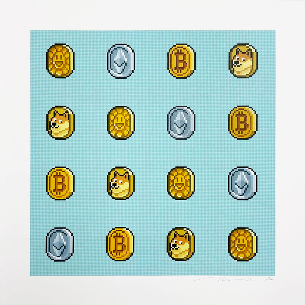 Takashi Murakami - 4×4 Murakami.Flower COIN and other cryptocoins, 2023 - Pinto Gallery