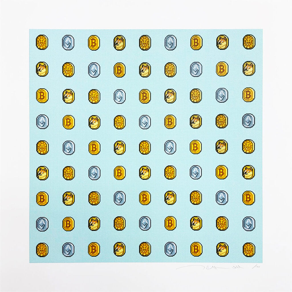 Takashi Murakami - 9×9 Murakami.Flower COIN and other cryptocoins, 2023 - Pinto Gallery