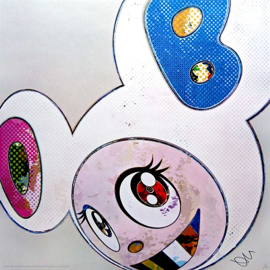 Takashi Murakami - And Then × 6 (White: The Superflat Method, Pink and Blue Ears), 2013 - Pinto Gallery