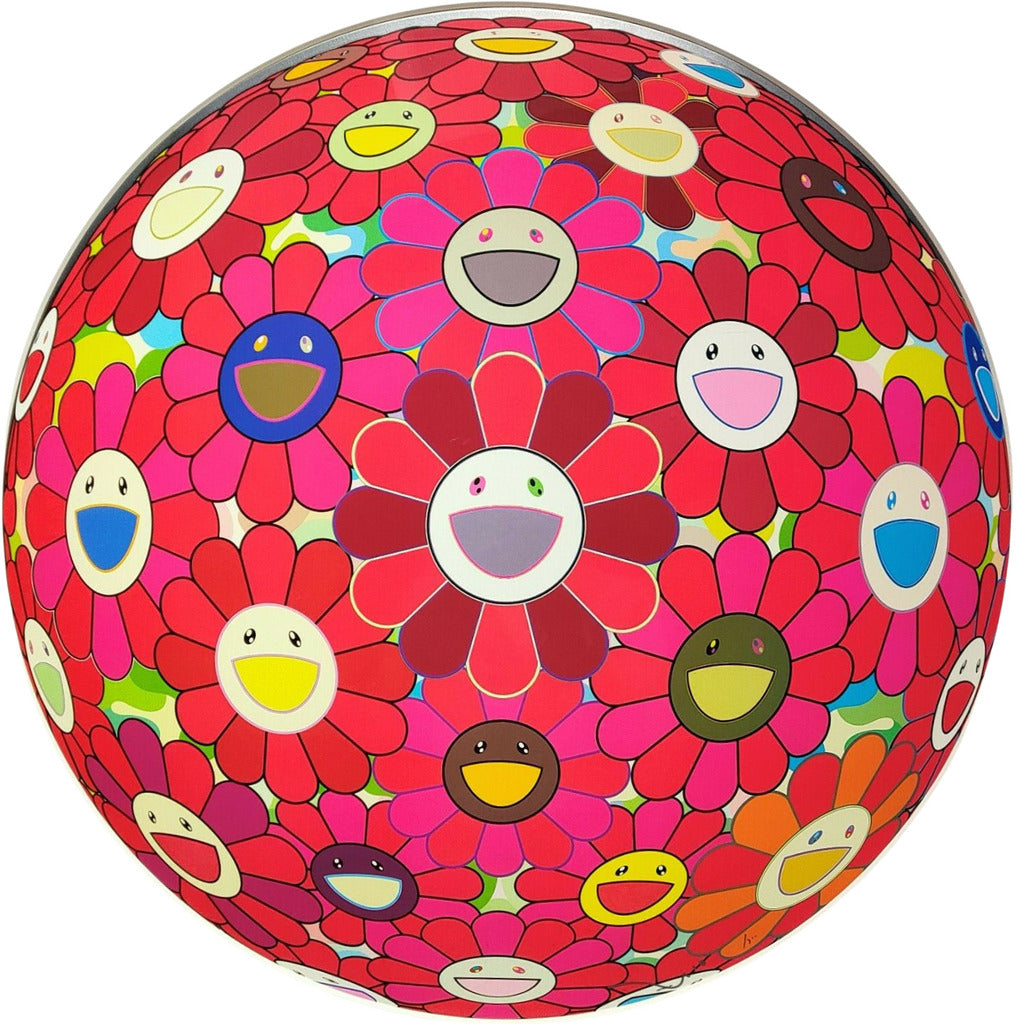Takashi Murakami - Flower Ball (3D) Red Cliff, 2010 - Pinto Gallery