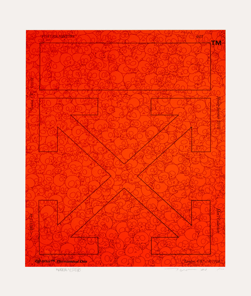 Takashi Murakami - Momento Mori: Fluorescent Orange, 2018 - Pinto Gallery