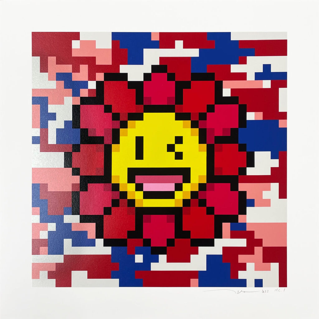 Takashi Murakami - Murakami.Flower #4441 Warhol camouflage, 2023 - Pinto Gallery