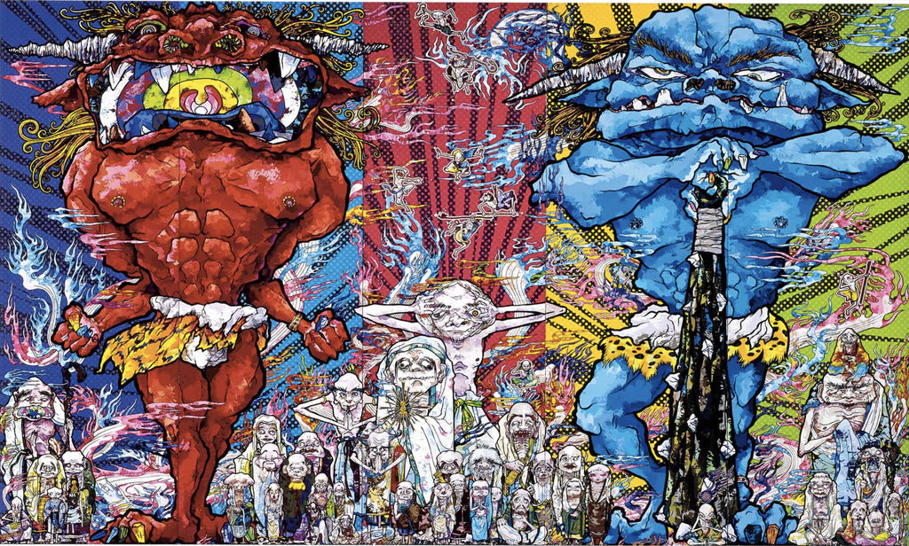 Takashi Murakami - Red Demon and Blue Demon with 48 Arhats, 2013 - Pinto Gallery