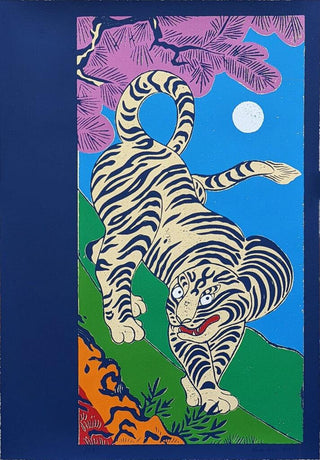 Tiger Prowling in the Moonlight, 2023-Kour Pour-Pinto Gallery